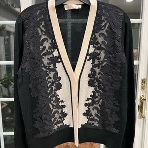 Tori Burch Merino wool and lace sweater. Size M. Excellent condition.